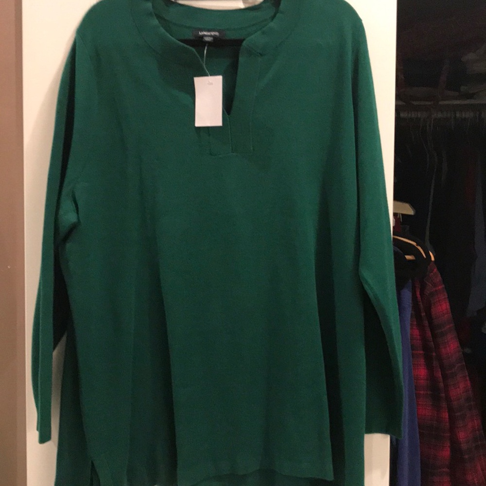 NWT 3x lands end green sweater